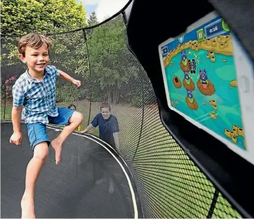  ??  ?? The world’s first smart trampoline will be on display at the Auckland Better Home & Living Show (October 28-30). It features an interactiv­e digital game system that transforms screen time into a healthy, outdoor activity and even has a fitness program...