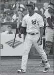  ?? BILL KOSTROUN/AP PHOTO ?? The Yankees’ Andrew McCutchen flips his bat Saturday after striking out against the Tigers.