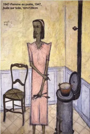  ??  ?? 1947-Femme au poêle, 1947, huile sur toile, 181x128cm