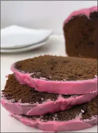  ??  ?? Chocolate Loaf Cake With Blood Orange Glaze