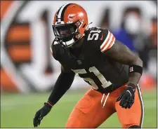  ?? AP FILE ?? NEW PIECE: Cleveland Browns linebacker Mack Wilson plays against the Broncos on Oct. 21 in Cleveland.