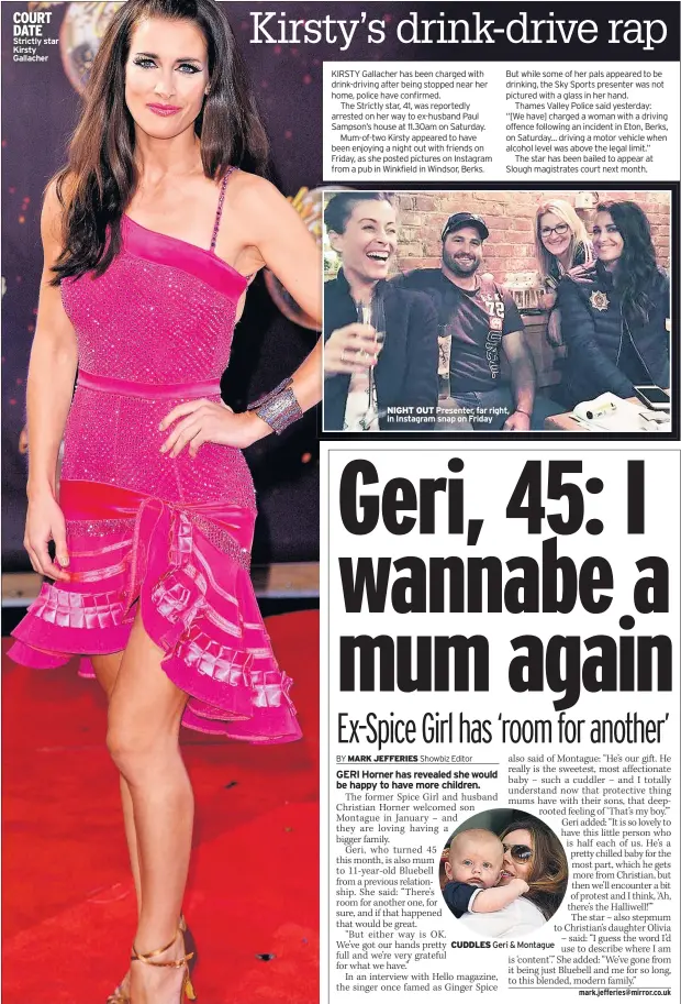  ??  ?? COURT DATE Strictly star Kirsty Gallacher