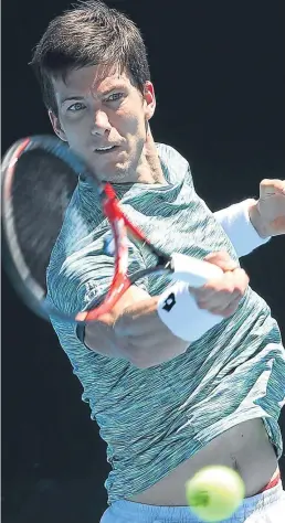  ?? Getty. ?? Aljaz Bedene in action against Victor Estrella Burgos.