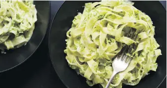  ?? MILK STREET ?? In this creamy asparagus pasta, the vegetable is cooked in two batches for textural contrast.