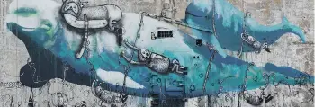  ??  ?? The town of Churchill in Manitoba features 18 murals, including this creative depiction of the marine life.