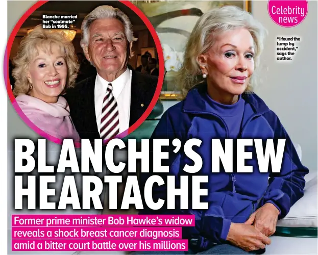  ??  ?? Blanche married her “soulmate” Bob in 1995.
“I found the lump by accident,” says the author.