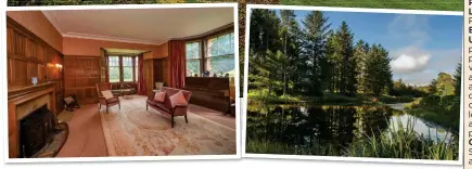  ??  ?? COMFORT AND SPACE: The drawing room looks onto the grounds, which include a pond that is a haven for wildlife