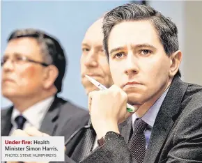  ?? PHOTO: STEVE HUMPHREYS ?? Under fire: Health Minister Simon Harris.