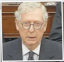  ??  ?? Vice President Mike Pence and House Speaker Nancy Pelosi (r.) preside in the House chamber Wednesday before the U.S. Capitol was attacked. Senate Majority Leader Mitch McConnell (above) and Minority Leader Chuck Schumer (below) ask colleagues not to object.