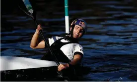  ?? Photograph: Ryan Pierse/Getty Images ?? Australian slalom canoeist Jess Fox trains at Penrith Whitewater Centre in March.