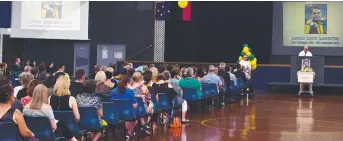  ?? SAD FAREWELL: The scene at Saturday’s service for Jarrod Bannister. ??