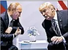  ?? EVAN VUCCI/ASSOCIATED PRESS FILE ?? President Donald Trump, with Russian President Vladimir Putin, has denied collusion.