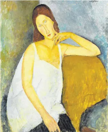  ?? FOTO: THE METROPOLIT­AN MUSEUM OF ART, NEW YORK ?? Kurz vor seinem Tod und ihrem Selbstmord malte Amedeo Modigliani (1884-1920) seine schwangere Geliebte „Jeanne Hébuterne“(1919).