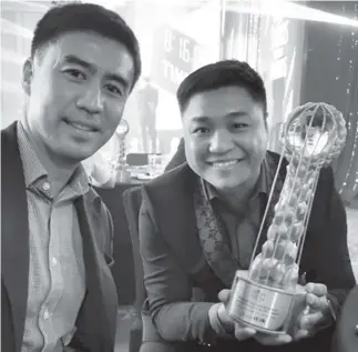  ??  ?? Trisports Solutions Inc. founder, Mikey Chua with Managing Partner and VP for marketing, Carlo Sampan (RH).