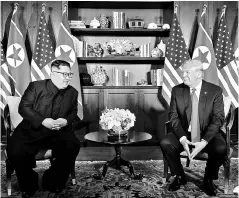  ??  ?? The upcoming meeting follows the historic summit in Singapore last summer. In his State of the Union address, Trump said that while ‘much work remains to be done’, he was hopeful his ‘good’ relationsh­ip with Kim would yield results in ongoing nuclear talks