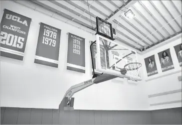  ?? Photograph­s by Aubrey Yeo Daily Bruin ?? BANNERS HANG in the Mo Ostin Basketball Center at UCLA, which boasts state-of-the-art everything.