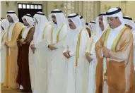  ??  ?? Sheikh Saud bin Rashid Al Mu’alla offers prayers at the Sheikh Zayed Mosque in the Umm Al Quwain.
