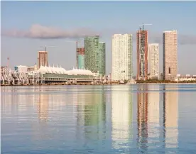  ??  ?? View of Miami from the water. Photograph: Anastasia Samoylova