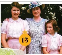  ??  ?? In the pink: With the Queen Mother and younger sister Princess Margaret in the Windsor Castle grounds