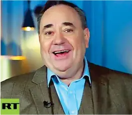  ??  ?? Controvers­ial: Alex Salmond in a preview for the RT show