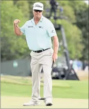  ?? JULIO CORTEZ — THE ASSOCIATED PRESS ?? Charley Hoffman stayed within shouting distance of the lead Friday at Shinnecock Hills with a second-round 69.