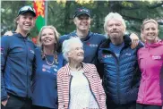  ??  ?? Sir Richard Branson with children Sam (left) and Holly (right), sister Vanessa, nephew Noah and his mother Eve