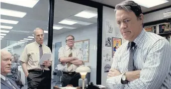  ??  ?? BREAKING THE NEWS Ben Bradlee with senior colleagues on the Post in a scene from the movie