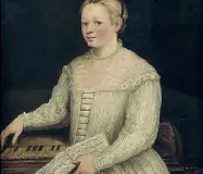  ??  ?? Primo piano L’autoritrat­to di Tintoretta, musicista e pittrice (Uffizi, Vasariano)