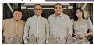  ?? ?? BCHATO’S driving force, from left, Dr. BJ Borja, Mayor Arman Dimaguila, Vice Mayor Gel Alonte and Coun. Dada Reyes received four DOT-ATOP Pearl Awards last 2022 for Biñan’s outstandin­g programs in culture, arts, and tourism.