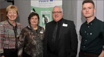  ??  ?? June Trimble (Left), Youth Action NI, Marie Flynn, Youthwork Ireland Louth, Patrick Burke, CEO Youthwork Ireland and Shay McArdle, Board Member Youthwork Ireland Louth at the Youth Network for Peace conference held in the Carnbeg Hotel.