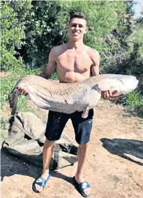  ??  ?? Right balance: Phil Foden, in action for Manchester City (right), still enjoys going fishing (above) and playing street football with his mates (top right)