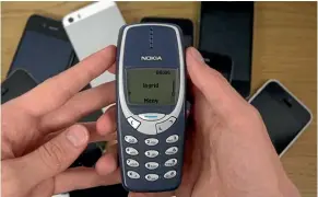  ?? PHOTO: YOUTUBE ?? Old Nokia handsets like the 3310 have been selling for hundreds of dollars on eBay, at the rate of two every hour.