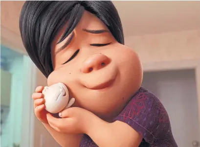  ?? PIXAR ?? In Bao, written and directed by Toronto’s Domee Shi, an empty-nest mom welcomes motherhood back as a dumpling springs to life.