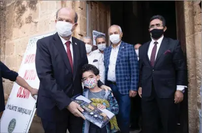  ??  ?? President Ersin Tatar with other officials following the Eid prayers in Gazimağusa on Thursday. Below, Religious Affairs Department head (Grand Müftü) Talip Atalay.