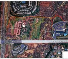  ?? SUBMITTED PHOTO ?? A site plan showing route of proposed trail connector to be built behind Montgomery Township building and Joseph Ambler Inn, north of Horsham Road and between Stump Road and the Route 202 Parkway. Plan developed by Traffic Planning & Design and...