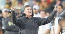  ?? Cliff Grassmick, Daily Camera file ?? Sixth-year Colorado football coach Mike MacIntyre had a Pac-12 South Division championsh­ip team in 2016. But the Buffaloes dropped to 5-7 last season.