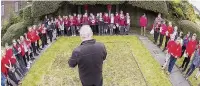  ??  ?? Miskin and Caegarw primary schools at the Mountain Ash Memorial Garden