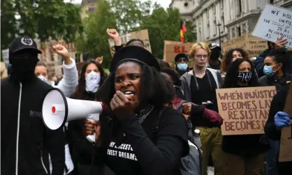  ?? Photograph: Andy Rain/EPA ?? A BLM protest in London. Black history author SI Martin said the report wrongly listed him a stakeholde­r.