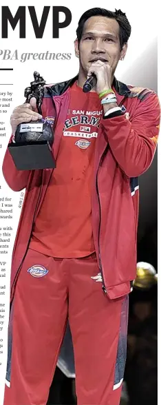  ?? ALVINS.GO ?? THE NEWLY MINTED five-time PBA most valuable player June Mar Fajardo of the San Miguel Beermen is very grateful and in awe of the journey he has had to league greatness.