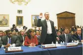  ?? Gerald Herbert / Associated Press 2005 ?? Mark McGwire gets ready to testify at a hearing on Capitol Hill on steroids in baseball in this March 17, 2005 file photo. His rival Sammy Sosa is seated at left.