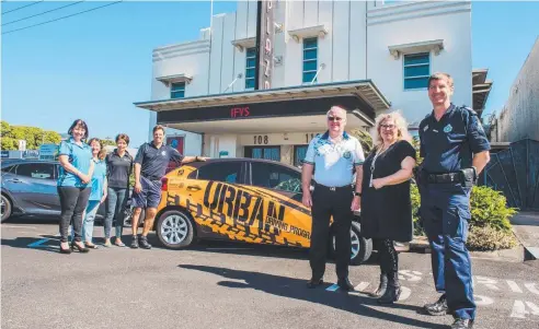  ??  ?? WHEELS OF PROGRESS: Rotary Club of Cairns Trinity’s Lynn Jenson and Helen Kett, IFYS Foster Care’s Deborah Wigmore, PCYC Edmonton’s Steve Pattonon, Rotary Club of Cairns West’s Col Craig, IFYS Foster Care’s Sally Ann Eakin and PCYC Cairns’ Peter Fitzpatric­k and the Urban Driving Program’s Kia Rio.