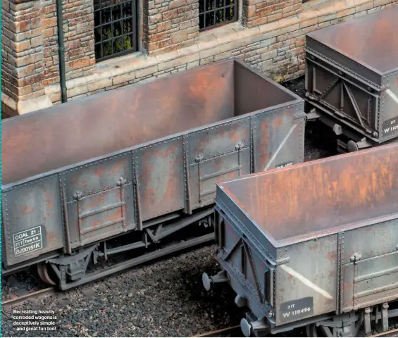  ??  ?? Recreating heavily corroded wagons is deceptivel­y simple – and great fun too!