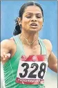  ?? AFP ?? Dutee Chand is a medal prospect in 100m at the Asian Games.