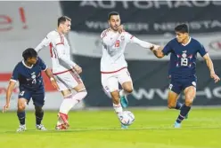  ?? ?? ±
Players of UAE and Paraguay in action during their friendly match on Friday.