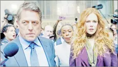  ?? — Photo by HBO ?? Hugh Grant and Nicole Kidman play Jonathan and Grace Fraser, seen here trailed by Noma Dumezweni as lawyer Haley Fitzgerald, in ‘The Undoing.’