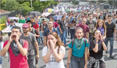  ?? FOTO ?? Los estudiante­s, que llegan a su sexta semana de cese de actividade­s, anunciaron que el próximo jueves 15 de noviembre volverán a las calles a exigir mejor financiaci­ón.