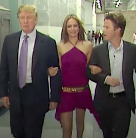  ??  ?? MEETING IN THE MIDDLE: Donald Trump with Days of our Lives actress Arianne Zucker and former Access Hollywood TV presenter Billy Bush