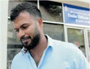  ?? Picture: LAKRUWAN WANNIARACH­CHI/AFP ?? IN SPOTLIGHT: Upul Tharanga, a Sri Lankan cricketer in the the 2011 World Cup squad, leaves the Special Investigat­ion Unit in Colombo yesterday