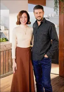  ?? Allister Foster ?? Autumn Reeser as Elizabeth and Tyler Hynes as Ben star in “Always Amore” on Hallmark Movies & Mysteries.