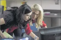  ?? MYLES ARONOWITZ/NETFLIX ?? In “Marvel’s Jessica Jones,” Krysten Ritter’s Jessica (left) is best friends with Rachael Taylor’s Trish Walker.